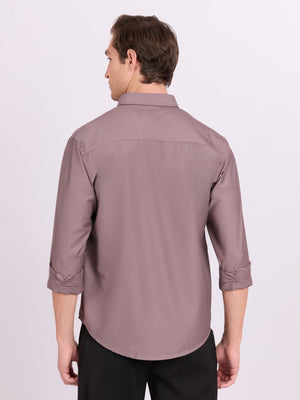 Lololo - Relaxed Fit Plain Shirt - Elderberry - Espanshe