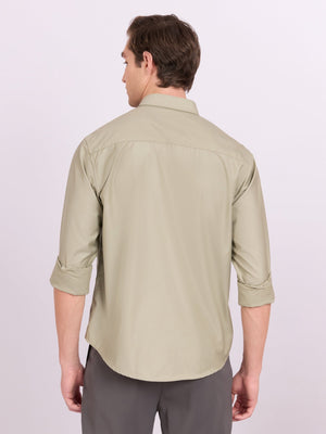Lololo - Relaxed Fit Plain Shirt - Pastel Sage - Espanshe