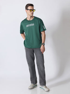 Lower Moon - Savage Printed Mesh Jersey T-Shirt - Green - Espanshe