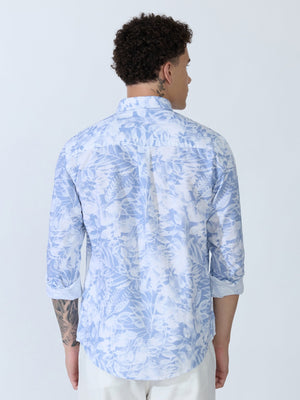 Lutata - Oxford Printed Shirt - Ice Blue - Espanshe