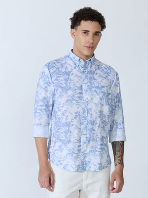 Lutata - Oxford Printed Shirt - Ice Blue - Espanshe