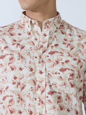 Lutata - Oxford Printed Shirt - Brown - Espanshe