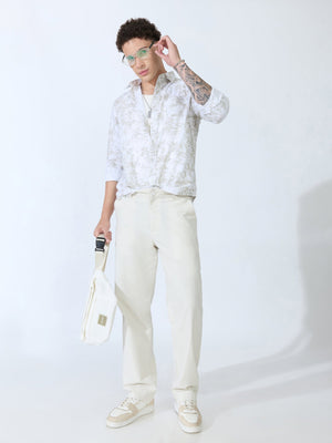Lutata - Oxford Printed Shirt - Pastel Green - Espanshe