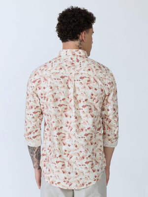 Lutata - Oxford Printed Shirt - Brown - Espanshe