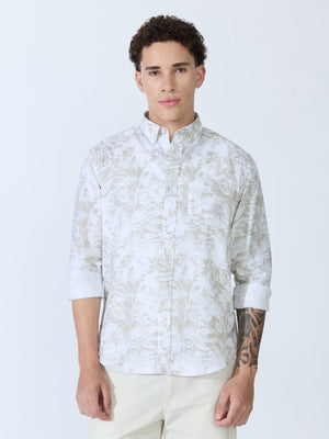 Lutata - Oxford Printed Shirt - Pastel Green - Espanshe
