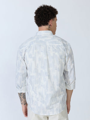 Lutata - Oxford Printed Shirt - Light Grey - Espanshe