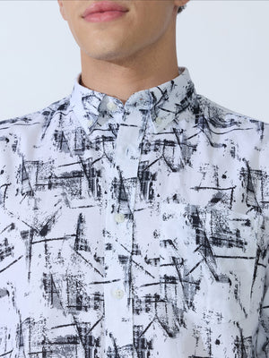Lutata - Oxford Printed Shirt - White - Espanshe