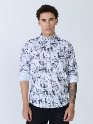 Lutata - Oxford Printed Shirt - White - Espanshe