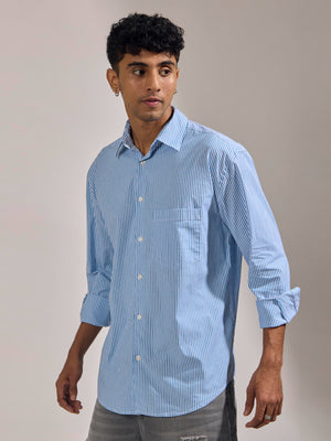 oversized stripped shirt with full sleeve and chest pocket made from 100% cotton.
pure cotton shirts for men
oversized shirts for men