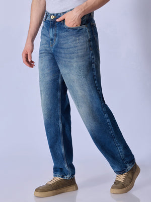 Maki - Torn Relaxed Jeans - Blue - Espanshe