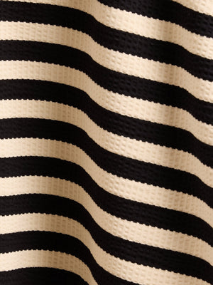 Neliis-1 - Textured Stripe Polo T-Shirt – Black - Espanshe