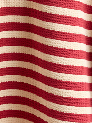 Neliis-1 - Textured Stripe Polo T-Shirt – Red - Espanshe