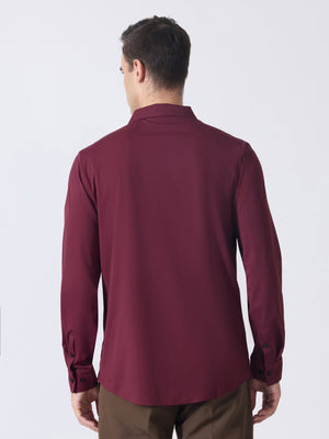 Nemo-5 - Stone Embellished Shirt - Maroon - Espanshe