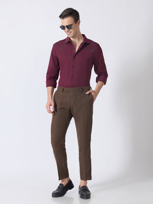 Nemo-5 - Stone Embellished Shirt - Maroon - Espanshe
