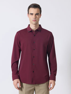 Nemo-6 - Stone Embellished Shirt - Maroon - Espanshe