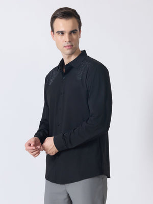 Nemo-5 - Stone Embellished Shirt - Black - Espanshe