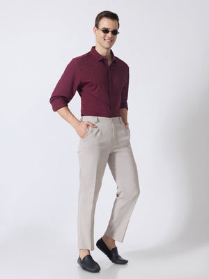 Nemo-1 - Stone Embellished Shirt - Maroon - Espanshe