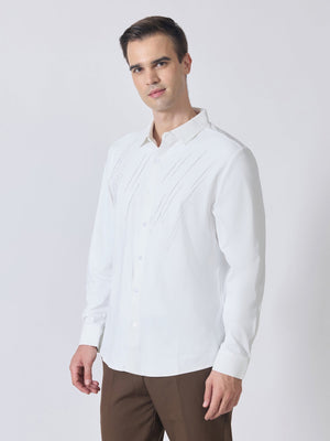 Nemo-7 - Stone Embellished Shirt - White - Espanshe