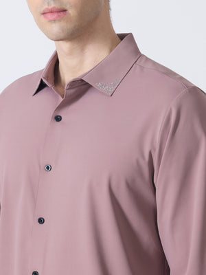 Nemo-6 - Stone Embellished Shirt - Mauve - Espanshe