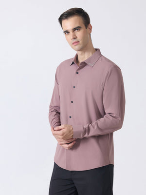 Nemo-6 - Stone Embellished Shirt - Mauve - Espanshe