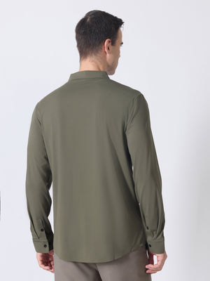 Nemo-8 - Stone Embellished Shirt - Olive Green - Espanshe