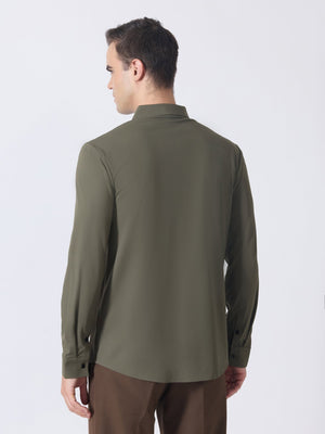 Nemo-9 - Stone Embellished Shirt - Olive Green - Espanshe