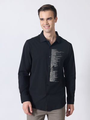 Nemo-9 - Stone Embellished Shirt - Black - Espanshe