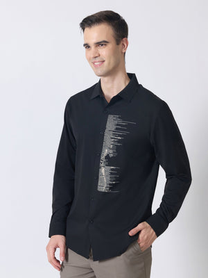 Nemo-9 - Stone Embellished Shirt - Black - Espanshe