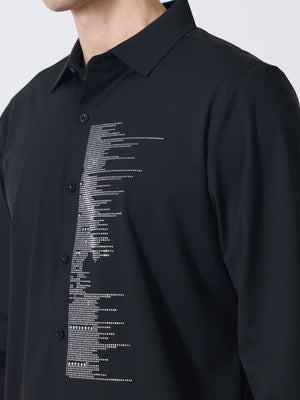 Nemo-9 - Stone Embellished Shirt - Black - Espanshe