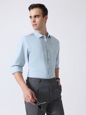 Nemo-10 - Stone Embellished Shirt - Light Blue - Espanshe