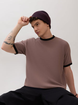 Karoon - Slim Fit Round-Neck T-Shirt - Mauve Taupe - Espanshe
