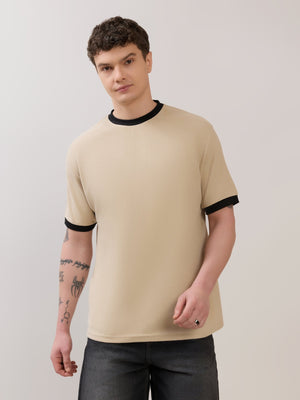 Karoon - Slim Fit Round-Neck T-Shirt - Sand - Espanshe