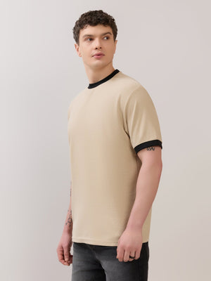 Karoon - Slim Fit Round-Neck T-Shirt - Sand - Espanshe