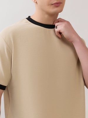 Karoon - Slim Fit Round-Neck T-Shirt - Sand - Espanshe