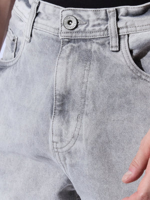 Buffer - Crop Fit Jeans - Grey - Espanshe