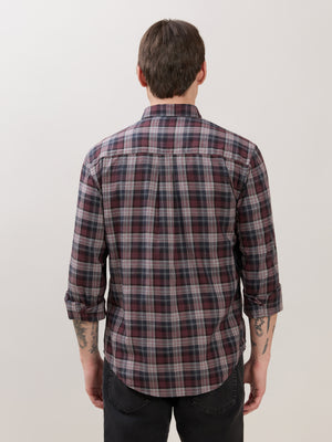 Sanana - Melange Checks Shirt - Maroon - Espanshe