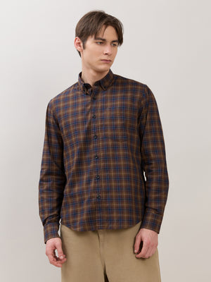 Sanana - Melange Checks Shirt - Brown - Espanshe