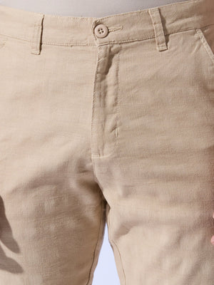 Sira - Slim Fit Cotton Pant - Tan - Espanshe