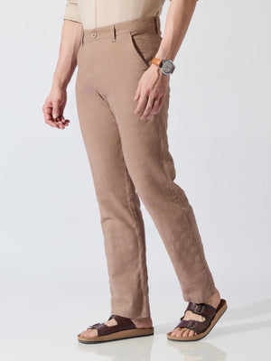Sira - Slim Fit Cotton Pant - Brown - Espanshe