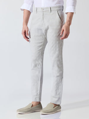 Sira - Slim Fit Cotton Pant - Light Grey - Espanshe