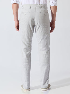 Sira - Slim Fit Cotton Pant - Light Grey - Espanshe