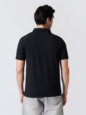 Men's Black Regular Fit Polo T-Shirt
