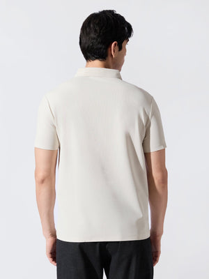 Solaris Bloom - Cream Regular Fit Polo T-Shirt - Espanshe