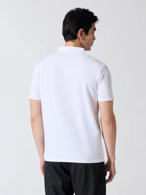 Solaris Bloom - White Regular Fit Polo T-Shirt - Espanshe