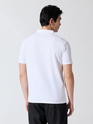 Men's White Regular Fit Polo T-Shirt