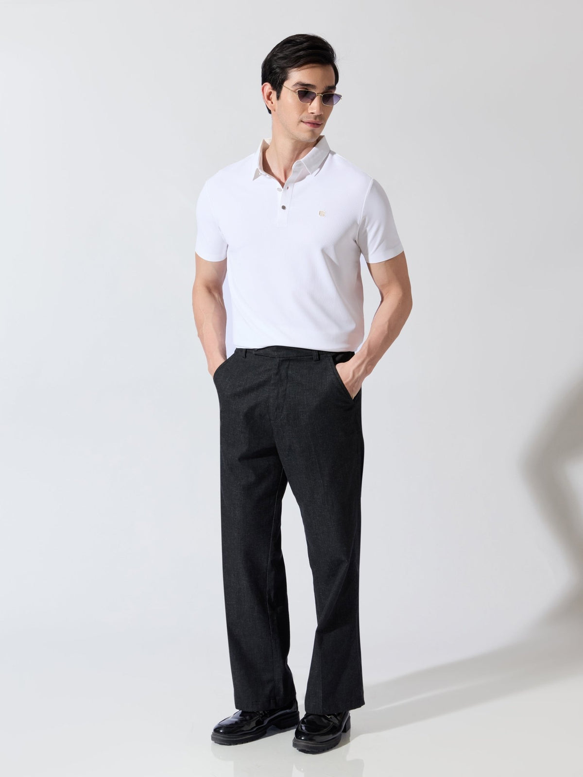 Solaris Bloom - White Regular Fit Polo T-Shirt - Espanshe