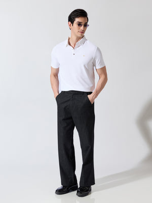 Men's White Regular Fit Polo T-Shirt