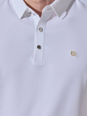 Solaris Bloom - White Regular Fit Polo T-Shirt - Espanshe
