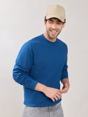 Stanwick - Slim Fit Dark Blue Crew Neck Sweater - Espanshe