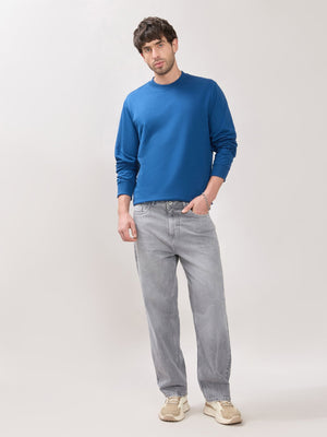 Stanwick - Slim Fit Dark Blue Crew Neck Sweater - Espanshe